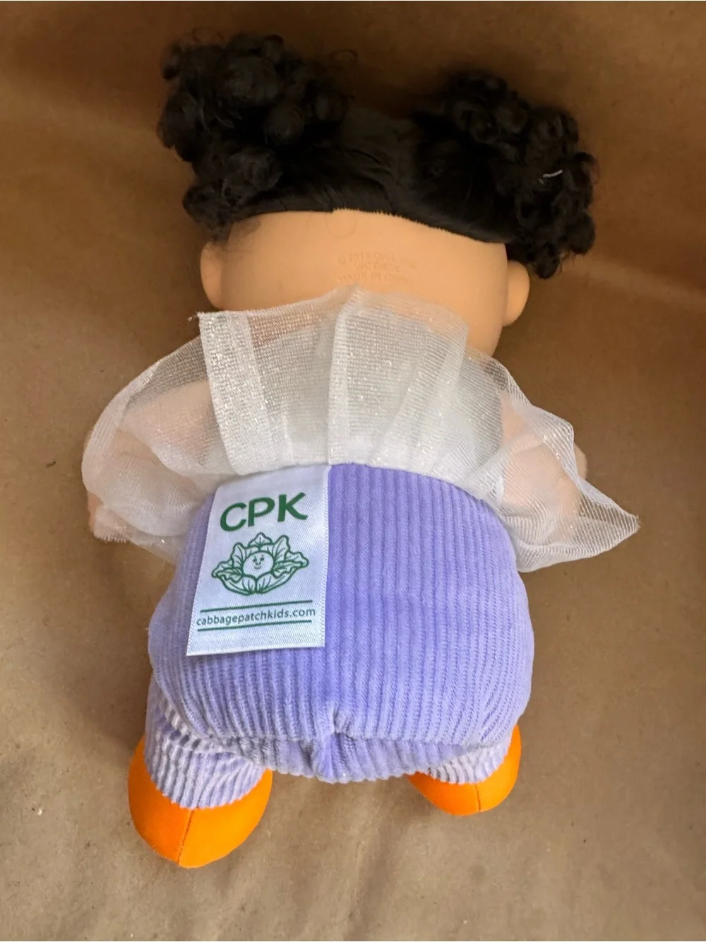 2015 Wicked Cool Toys Cabbage Patch Doll Dark Brown Hair Green Eyes Dress - Picture 2 of 6